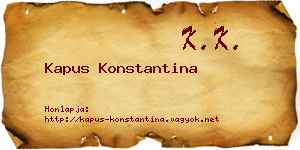 Kapus Konstantina névjegykártya